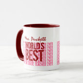 Mug Meilleur Enseignant de 2e année du monde Nom perso (Devant gauche)