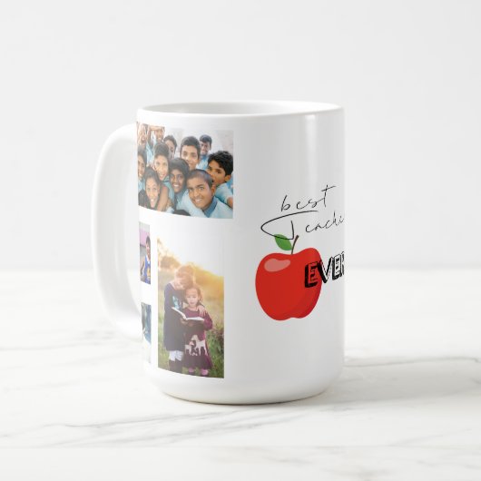 Mug Meilleur enseignant de photo personnalisée (Devant gauche)
