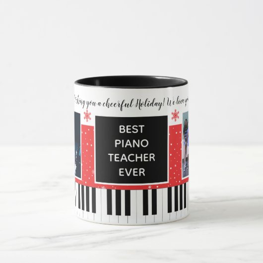 Mug Meilleur enseignant de piano jamais classe Noël (Centre)
