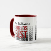 Mug Meilleur enseignant de première année au monde Nom (Devant gauche)