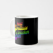 Mug Meilleur Enseignant De Substitut Ever Rainbow Ense (Devant gauche)