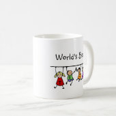 Mug Meilleur enseignant du monde avec un dessin pour e (Devant droit)