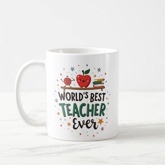 Mug Meilleur enseignant du monde - Conception personna (Gauche)