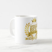 Mug Meilleur enseignant du monde Gold 5 étoiles (Devant gauche)