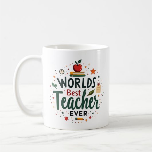 Mug Meilleur enseignant du monde - Personnalisé (Gauche)