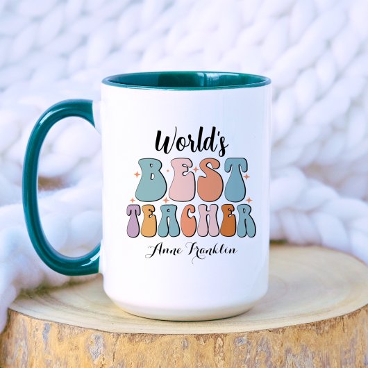 Mug Meilleur enseignant du monde | Retro Meilleur cade