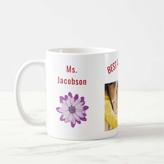 Mug Meilleur Enseignant En Art Jamais, Nom, Photo, App (Gauche)