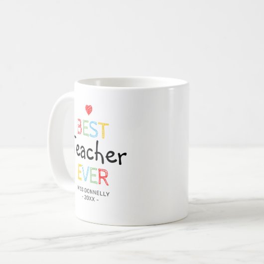 Mug Meilleur Enseignant Jamais (Devant gauche)