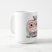 Mug Meilleur Enseignant jamais Apple Design (Devant gauche)