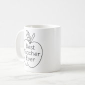 Mug Meilleur enseignant jamais Apple Outline (Devant gauche)