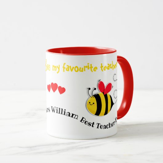 Mug meilleur enseignant jamais Bee enseignant cadeau d (Devant droit)
