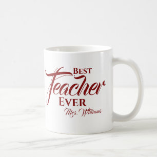 Mug Meilleur enseignant jamais Bourgogne Typographie N