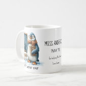 Mug Meilleur enseignant jamais conception de manchot d (Devant gauche)