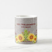 Mug Meilleur enseignant jamais floral Tournesol Burlap (Centre)