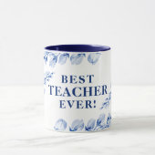 Mug MEILLEUR ENSEIGNANT JAMAIS jolie aquarelle florale (Centre)