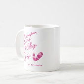 Mug Meilleur Enseignant Jamais Moderne Camion Rose Nom (Devant gauche)