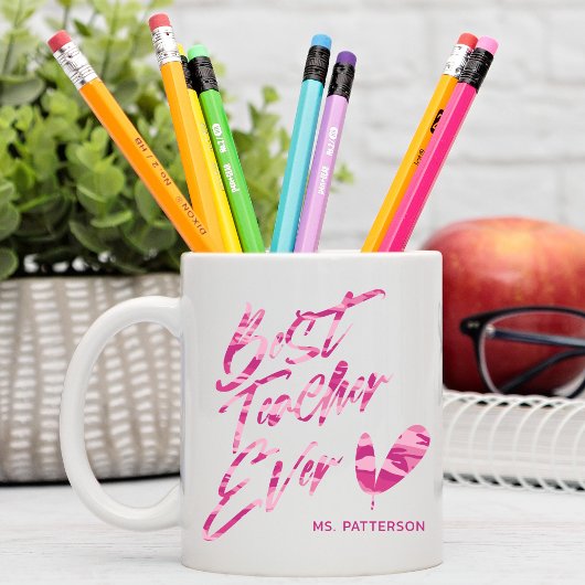 Mug Meilleur Enseignant Jamais Moderne Camion Rose Nom