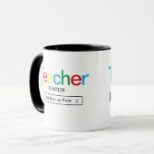 Mug Meilleur enseignant jamais moteur de recherche Rés (Devant gauche)