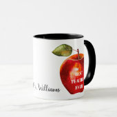 Mug MEILLEUR ENSEIGNANT JAMAIS Nom de l'enseignant Red (Devant droit)