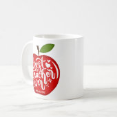 Mug Meilleur enseignant jamais nom Red Apple Retour à (Devant gauche)