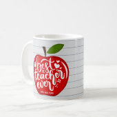 Mug Meilleur enseignant jamais nom Red Apple Retour à  (Devant gauche)