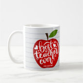 Mug Meilleur enseignant jamais nom Red Apple Retour à  (Gauche)