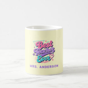 Mug Meilleur Enseignant Jamais ! Nom Rétro Personnalis