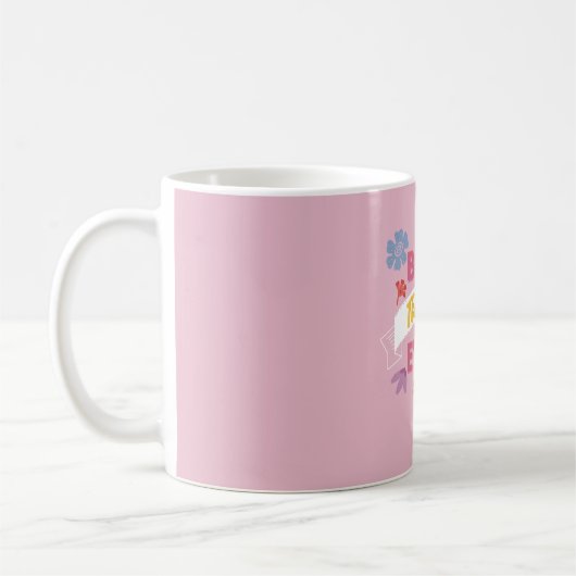 Mug Meilleur enseignant jamais nom rose moderne typogr (Gauche)