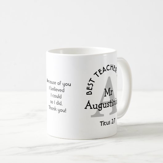 Mug MEILLEUR ENSEIGNANT JAMAIS Personnalisé (Devant droit)