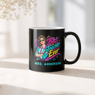 Mug Meilleur Enseignant Jamais ! Personnalisé 80s Rétr