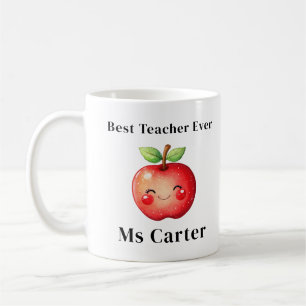 Mug Meilleur Enseignant Jamais Rouge Pomme visage Cade