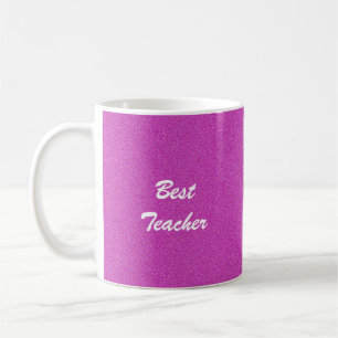 Mug Meilleur Enseignant, Merci, Nom, Rose Chaud