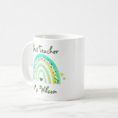 Mug Meilleur enseignant Nom personnalisé Cute Green Ra (Devant gauche)