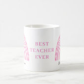 Mug Meilleur enseignant Pink Boho Rainbow Nom (Centre)