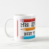 Mug Meilleur enseignant Rouge Jaune Bleu Crayons Cadea (Gauche)
