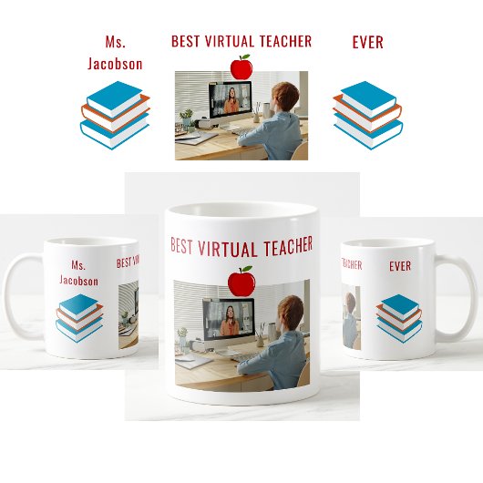Mug Meilleur Enseignant Virtuel Jamais Nom Personnalis