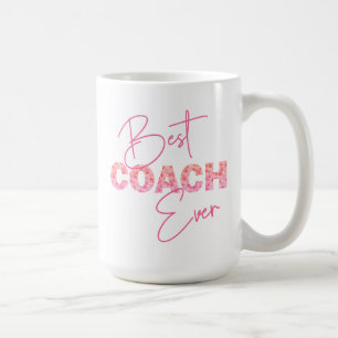 Mug Meilleur Entraîneur Jamais rose Floral Texte Perso