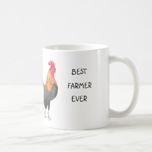 Mug Meilleur Fermier Jamais Rooster Chicken Grange fer