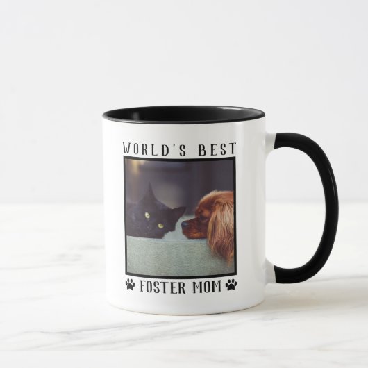 Mug Meilleur Foster Maman Empreintes de pattes Animaux (Droite)
