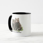 Mug Meilleur Frère du monde, Aquarelle de mignons ours (Devant gauche)