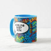 Mug Meilleur Fun Retro Comic Book Blue (Devant gauche)