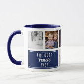 Mug Meilleur Funcle jamais Navy Blue Photo Oncle (Gauche)