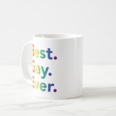 Mug Meilleur gay jamais | Drapeau arc-en-ciel LGBT | M (Devant gauche)