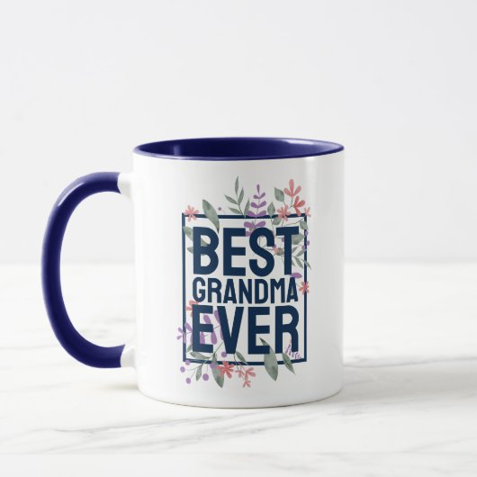 Mug Meilleur Grand-Mère Fleur Florale Moderne (Gauche)