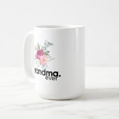 Mug Meilleur Grand-Mère Jamais Moderne Floral Chic (Devant gauche)