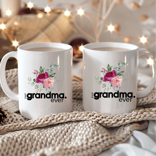 Mug Meilleur Grand-Mère Jamais Moderne Floral Chic