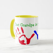 Mug Meilleur grand-père avec des empreintes de main Mu (Devant gauche)