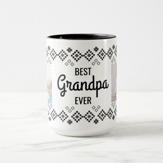 Mug Meilleur grand-père avec deux photos (Centre)