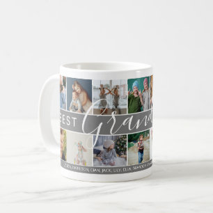 Mug Meilleur Grand-Père Collage Photo & Noms Moderne