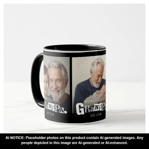 Mug Meilleur Grand-Père du Monde Année 3 Collage Photo
